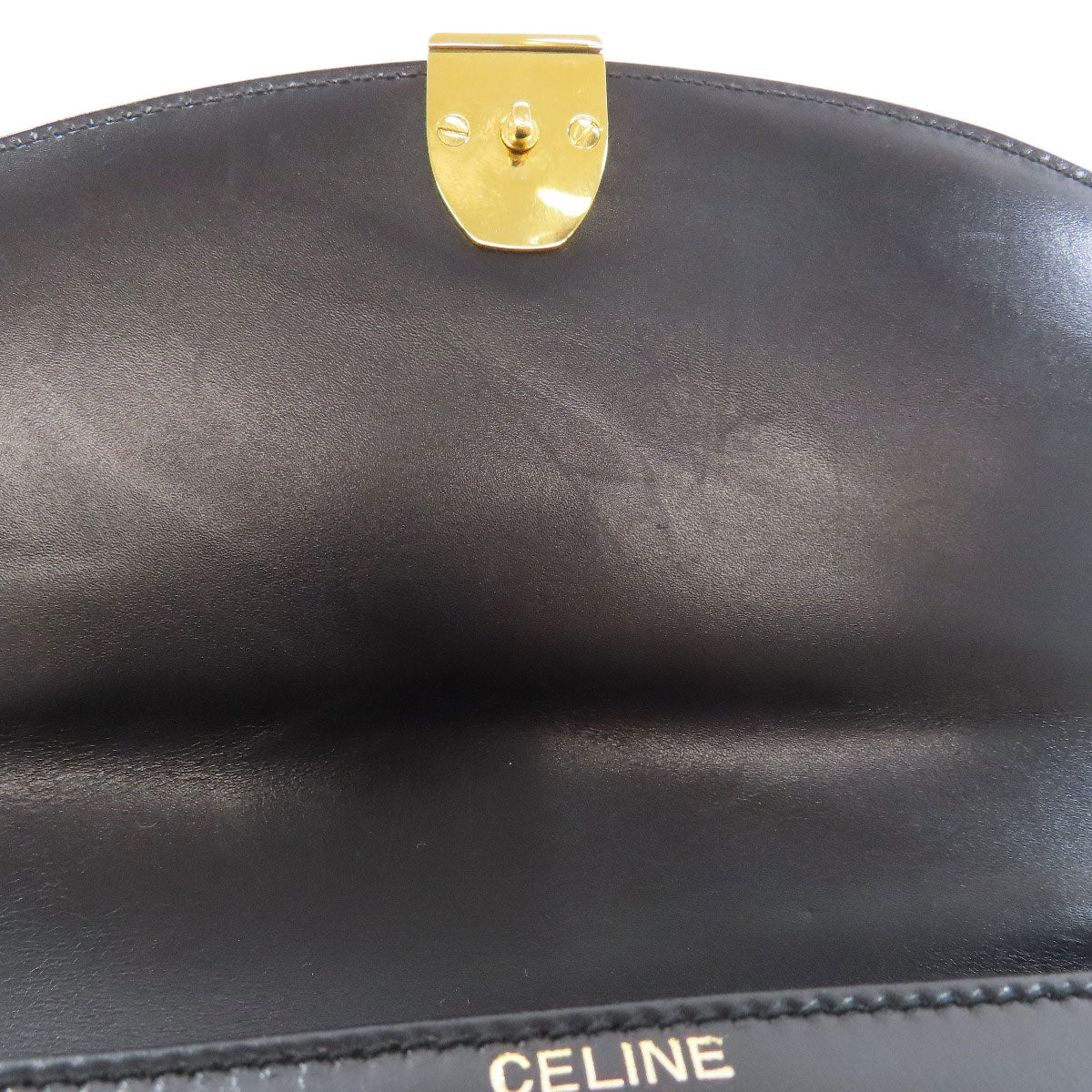 CELINE Shoulder Bag leather black logo