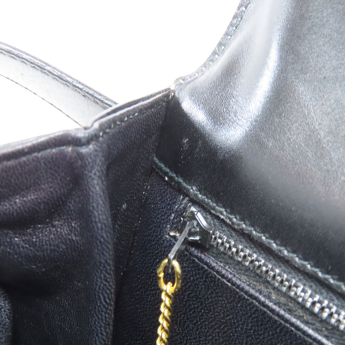 CELINE Shoulder Bag leather black logo