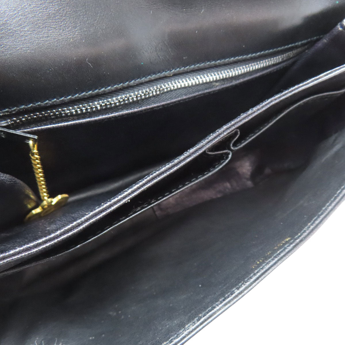 CELINE Shoulder Bag leather black logo