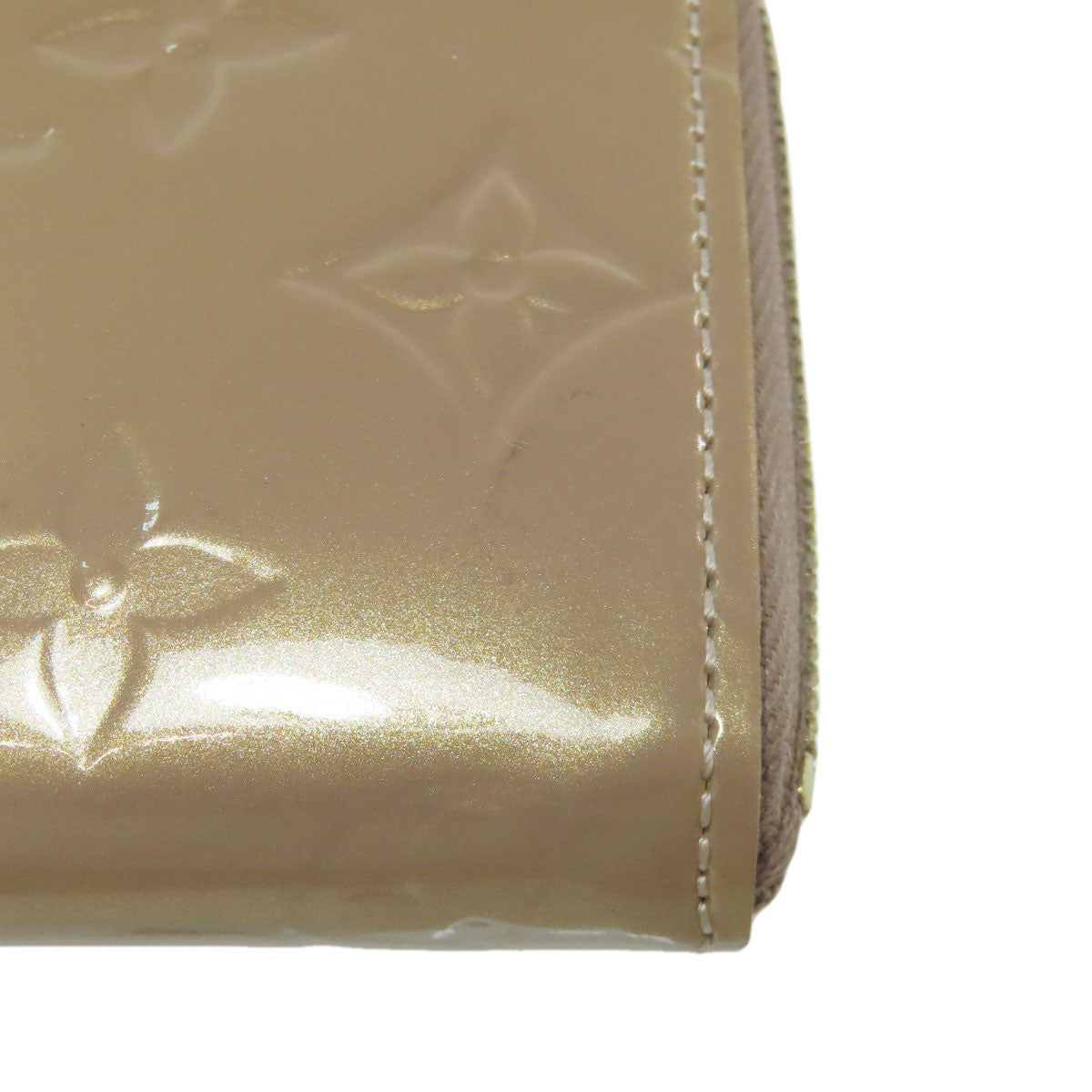 LOUIS VUITTON Coin case M91762 Vernis pink beige Zippy coin purse Women Used Authentic