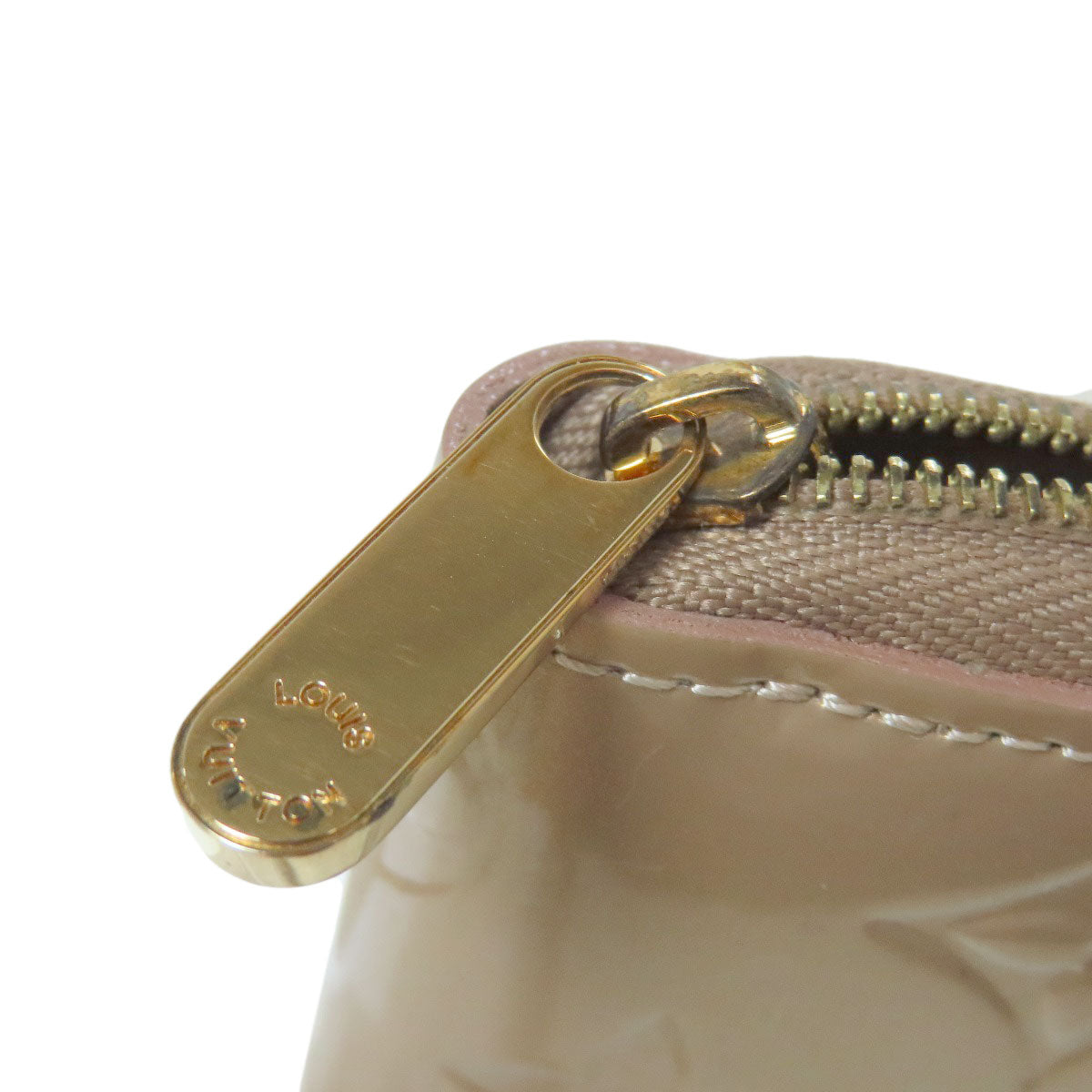 LOUIS VUITTON Coin case M91762 Vernis pink beige Zippy coin purse Women Used Authentic
