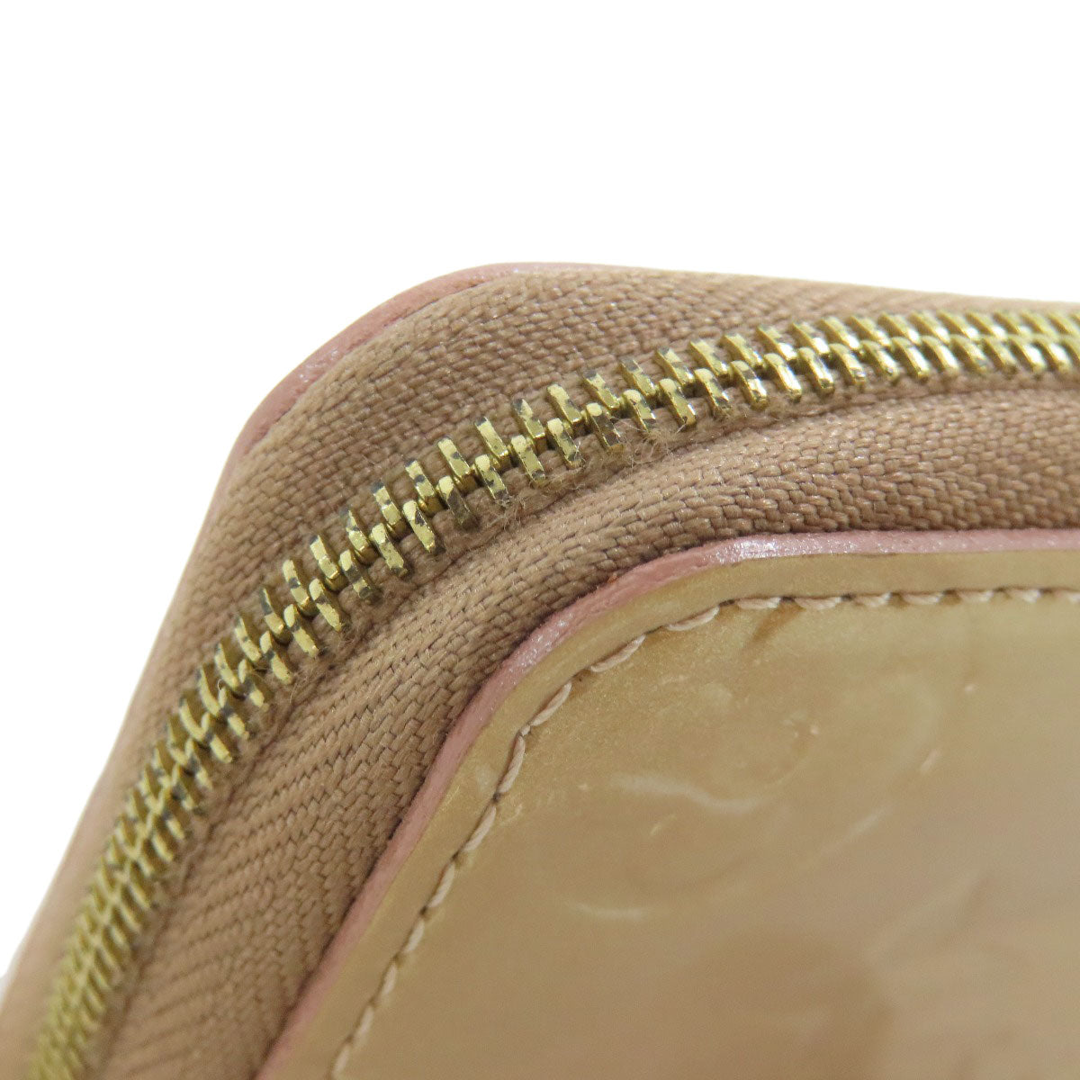 LOUIS VUITTON Coin case M91762 Vernis pink beige Zippy coin purse Women Used Authentic