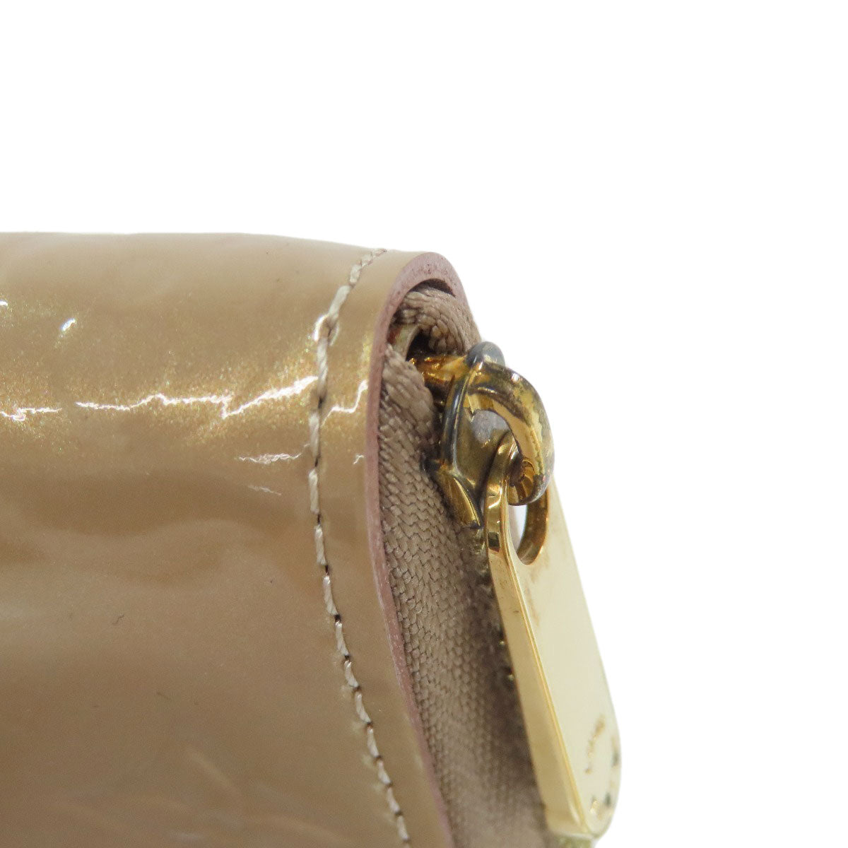 LOUIS VUITTON Coin case M91762 Vernis pink beige Zippy coin purse Women Used Authentic