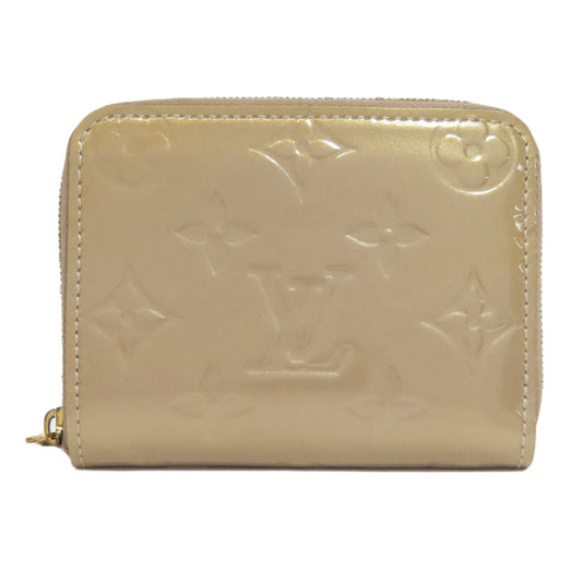LOUIS VUITTON Coin case M91762 Vernis pink beige Zippy coin purse Women Used Authentic