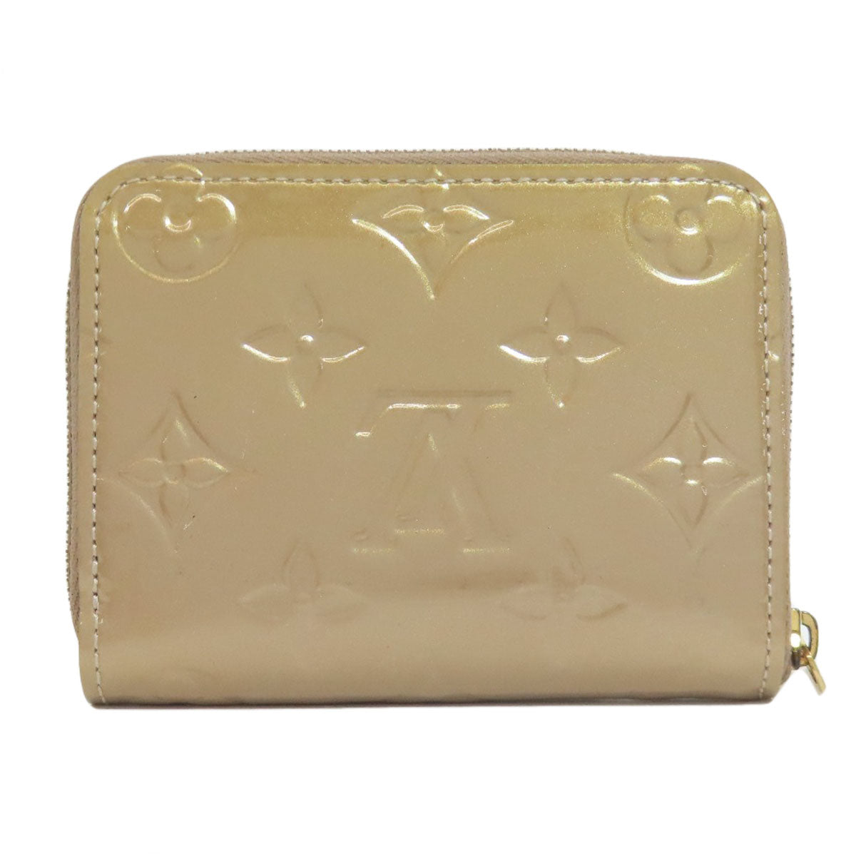 LOUIS VUITTON Coin case M91762 Vernis pink beige Zippy coin purse Women Used Authentic