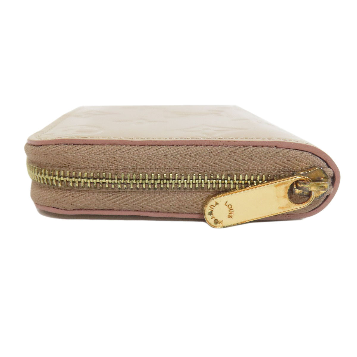 LOUIS VUITTON Coin case M91762 Vernis pink beige Zippy coin purse Women Used Authentic