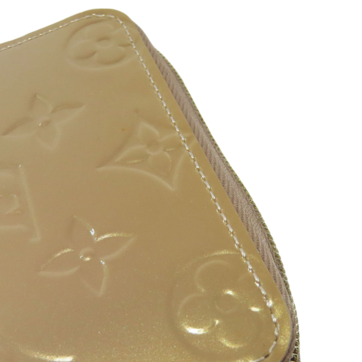 LOUIS VUITTON Coin case M91762 Vernis pink beige Zippy coin purse Women Used Authentic