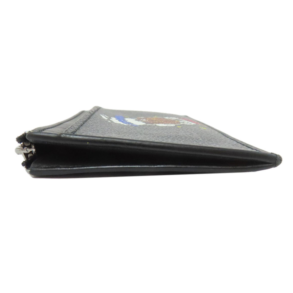 LOUIS VUITTON Coin case M80994 Monogram Eclipse black Zippy Dragonne Trunk Print Women Used Authentic
