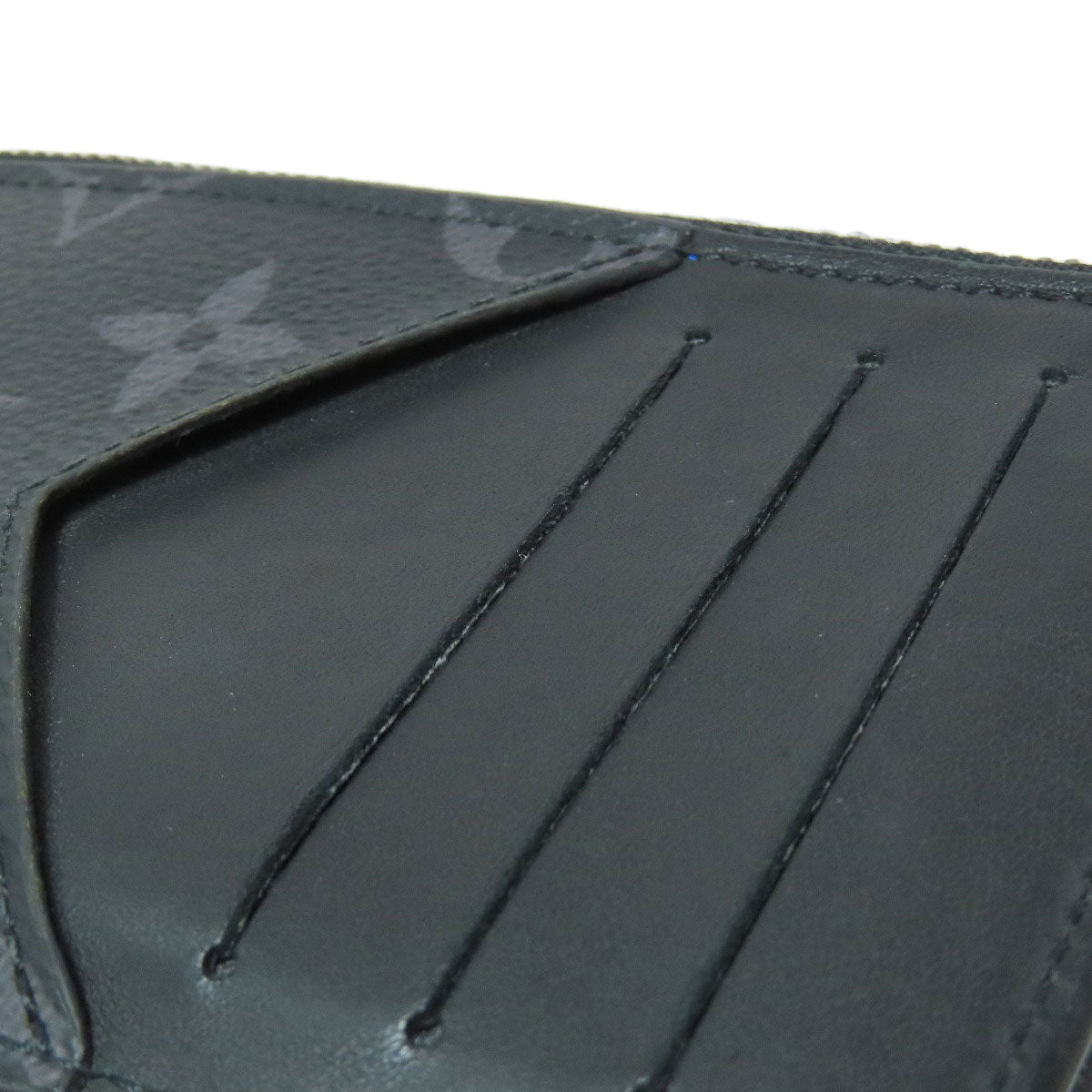 LOUIS VUITTON Coin case M80994 Monogram Eclipse black Zippy Dragonne Trunk Print Women Used Authentic