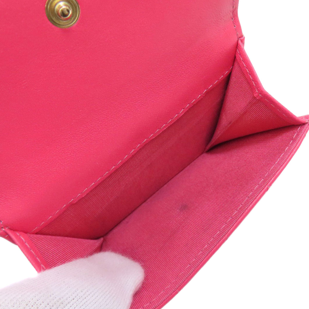 CHANEL Bifold Wallet Calfskin pink Tri-fold Boy Chanel Women Used Authentic