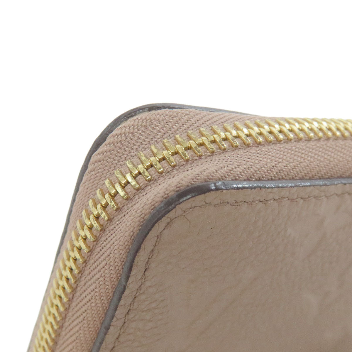 LOUIS VUITTON Long Wallet Purse M69034 Ann Platt beige Zippy wallet Women Used Authentic
