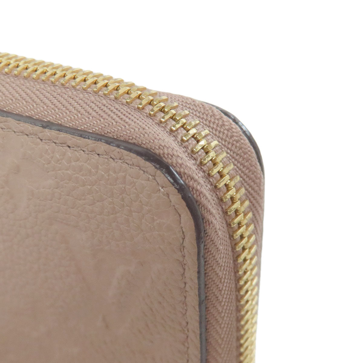 LOUIS VUITTON Long Wallet Purse M69034 Ann Platt beige Zippy wallet Women Used Authentic