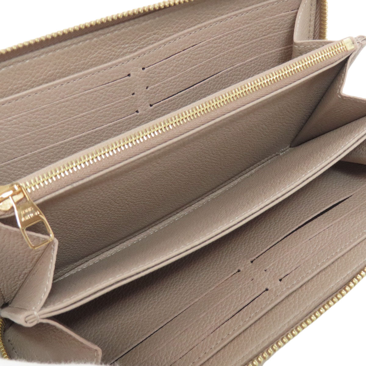LOUIS VUITTON Long Wallet Purse M69034 Ann Platt beige Zippy wallet Women Used Authentic