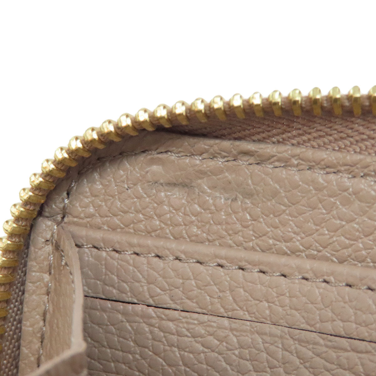 LOUIS VUITTON Long Wallet Purse M69034 Ann Platt beige Zippy wallet Women Used Authentic