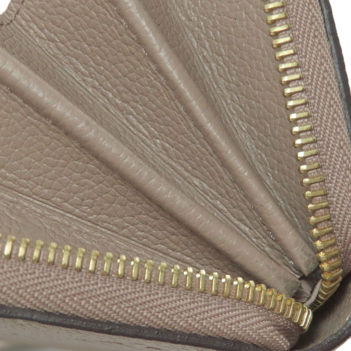 LOUIS VUITTON Long Wallet Purse M69034 Ann Platt beige Zippy wallet Women Used Authentic