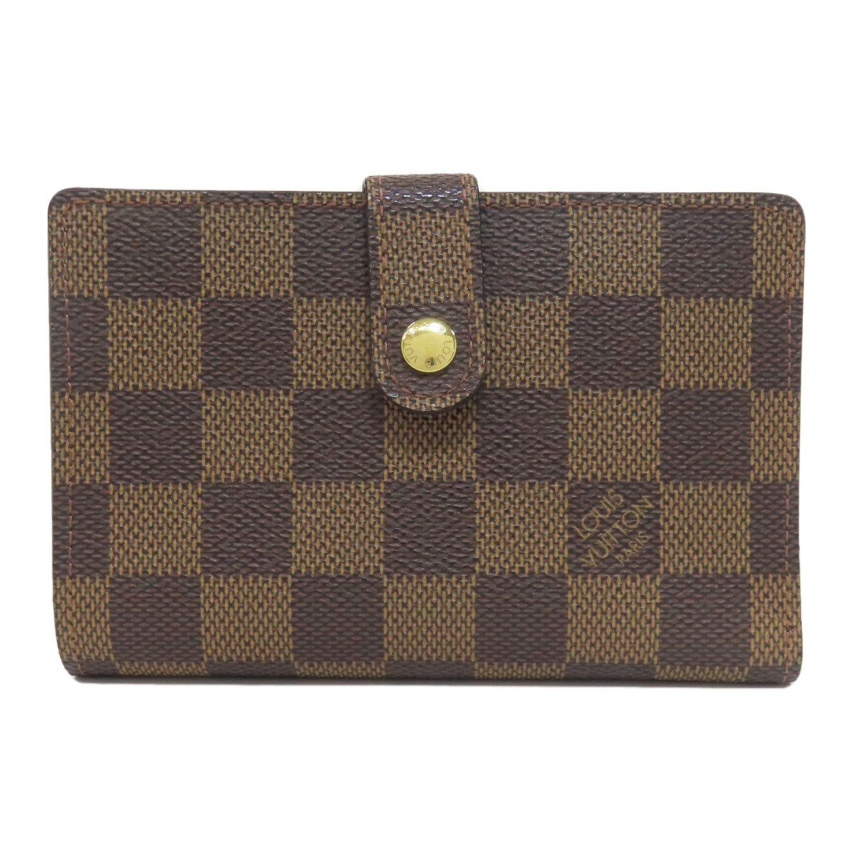 LOUIS VUITTON Bifold Wallet N61664 Damier canvas Brown Portomon Vienova Women Used Authentic