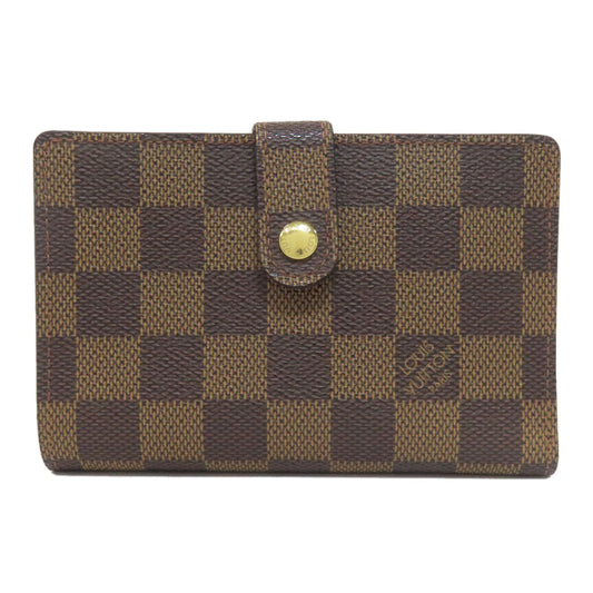 LOUIS VUITTON Bifold Wallet N61664 Damier canvas Brown Portomon Vienova Women Used Authentic