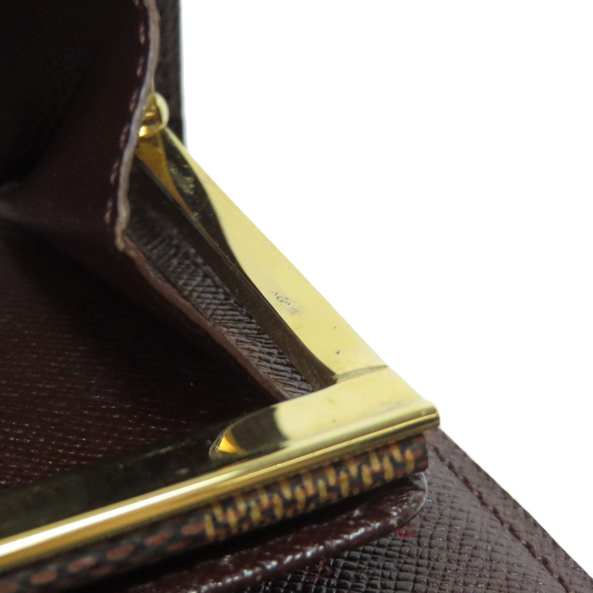 LOUIS VUITTON Bifold Wallet N61664 Damier canvas Brown Portomon Vienova Women Used Authentic
