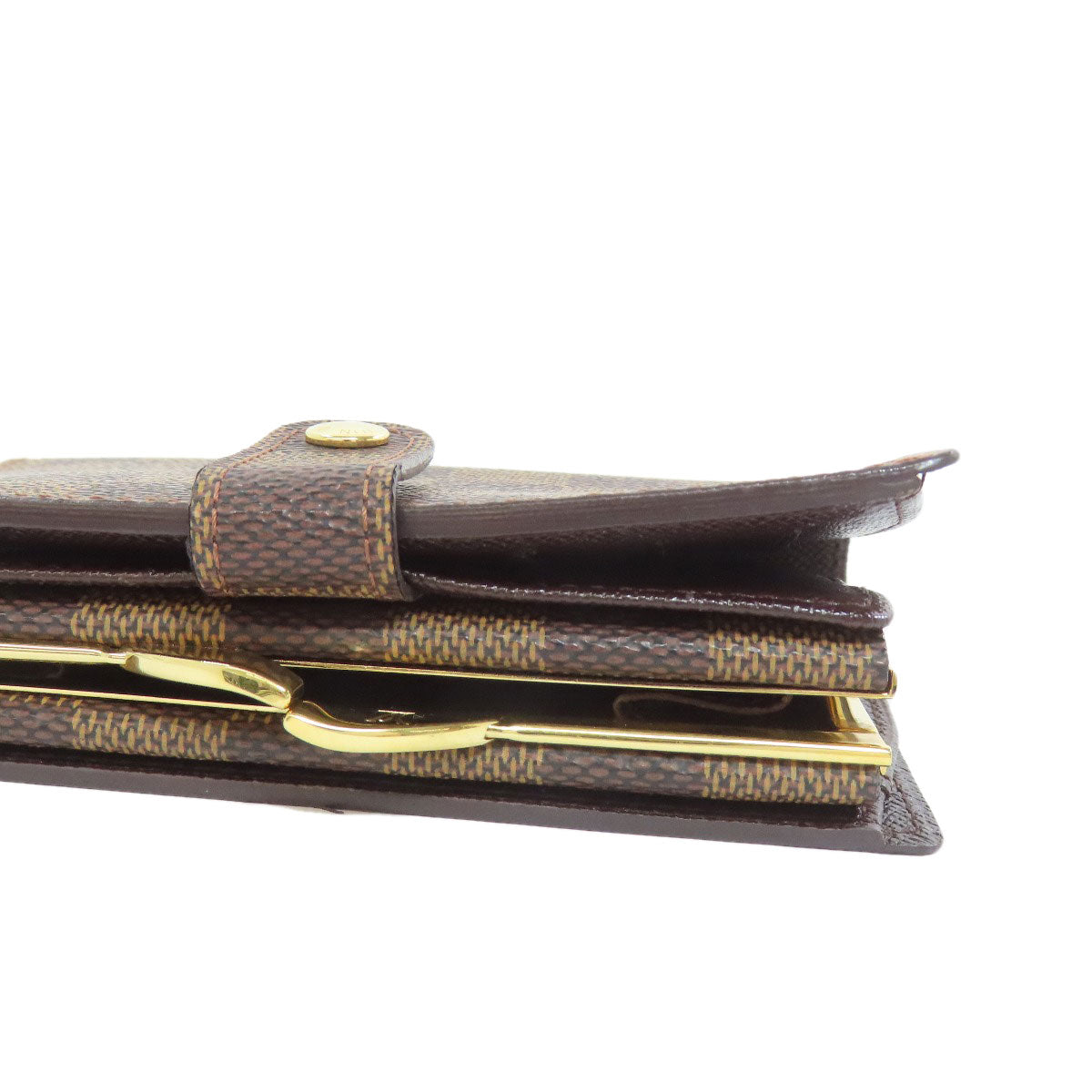 LOUIS VUITTON Bifold Wallet N61664 Damier canvas Brown Portomon Vienova Women Used Authentic