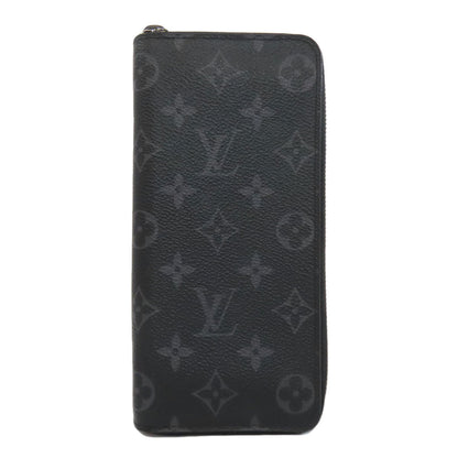LOUIS VUITTON Long Wallet Purse M62295 Monogram Eclipse black Zippy wallet Vertical mens Used Authentic