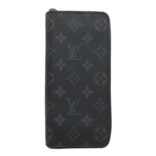 LOUIS VUITTON Long Wallet Purse M62295 Monogram Eclipse black Zippy wallet Vertical mens Used Authentic