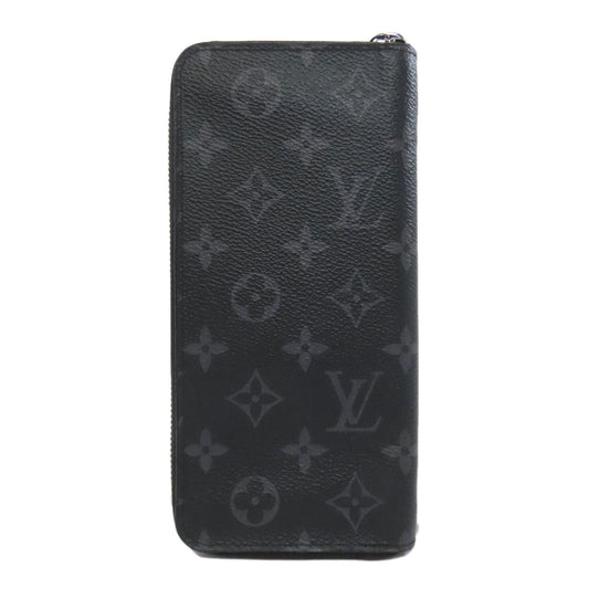 LOUIS VUITTON Long Wallet Purse M62295 Monogram Eclipse black Zippy wallet Vertical mens Used Authentic