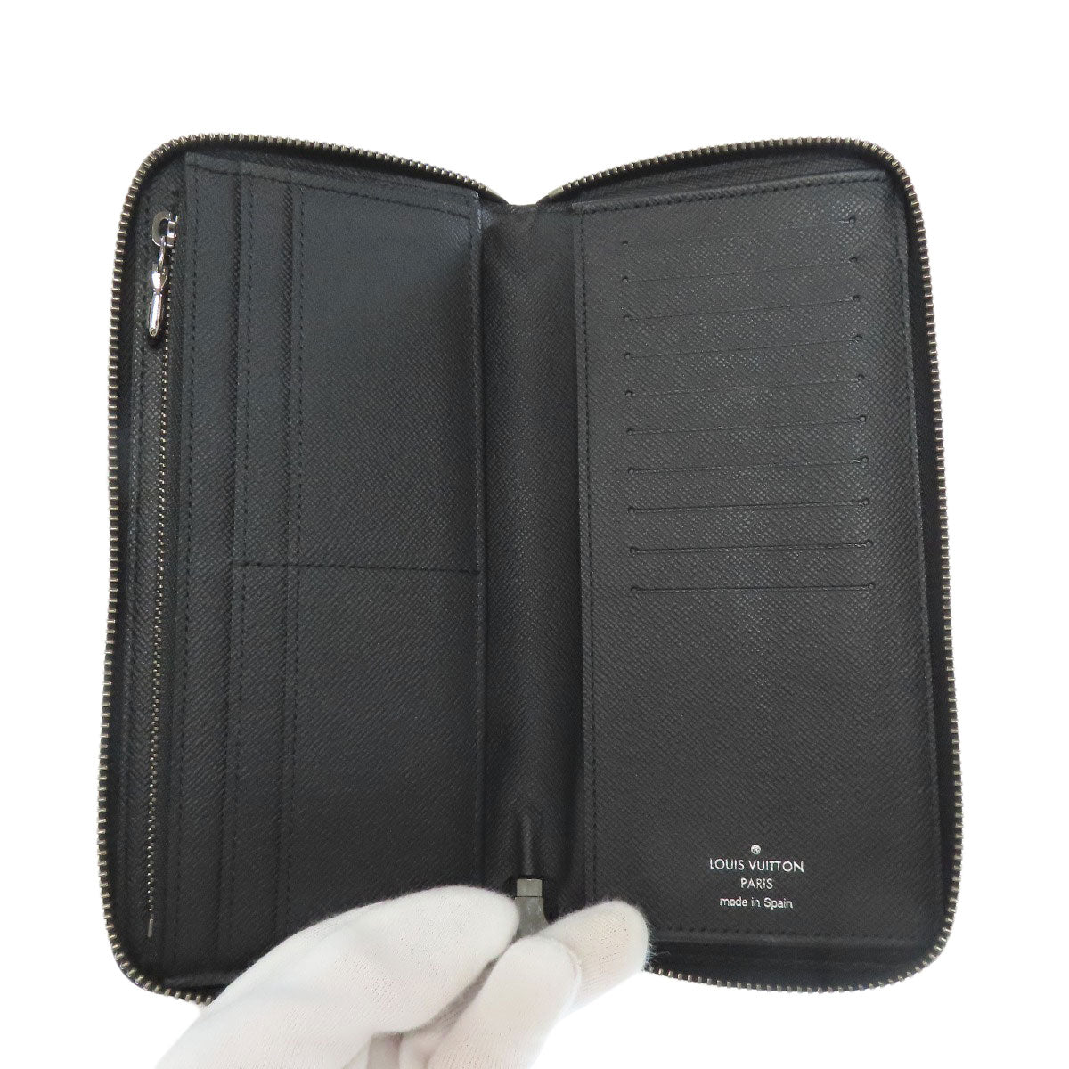 LOUIS VUITTON Long Wallet Purse M62295 Monogram Eclipse black Zippy wallet Vertical mens Used Authentic