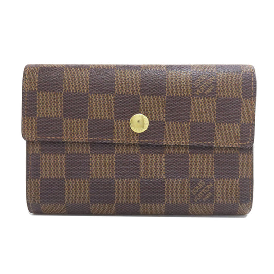 LOUIS VUITTON Bifold Wallet N63067 Damier canvas Brown Portefeuille Alexandra Women Used Authentic