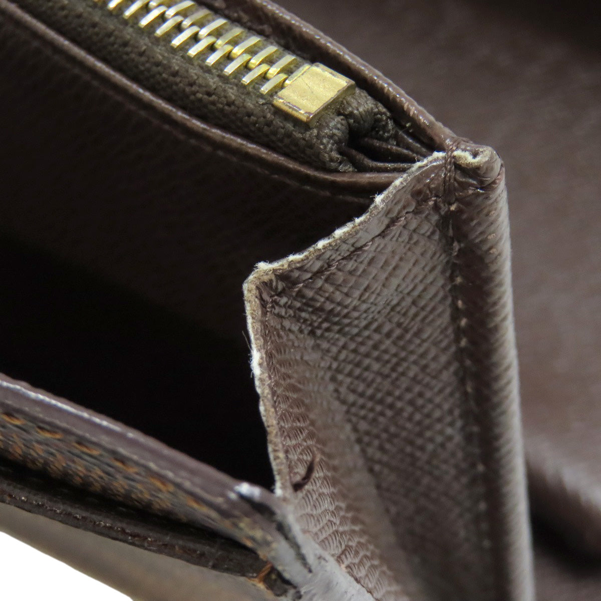 LOUIS VUITTON Bifold Wallet N63067 Damier canvas Brown Portefeuille Alexandra Women Used Authentic