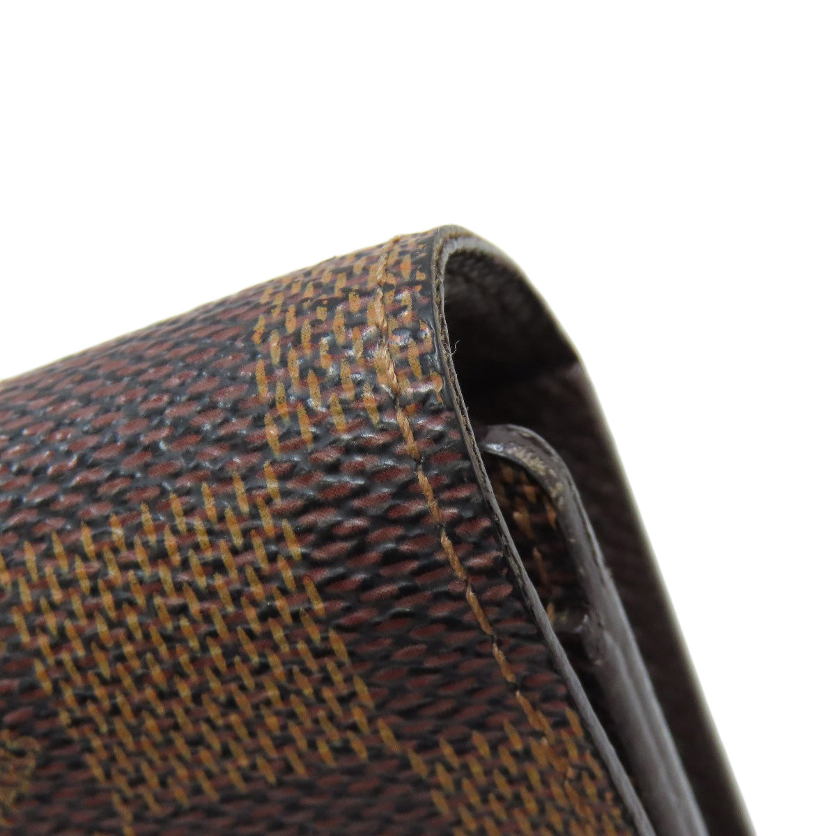 LOUIS VUITTON Bifold Wallet N63067 Damier canvas Brown Portefeuille Alexandra Women Used Authentic