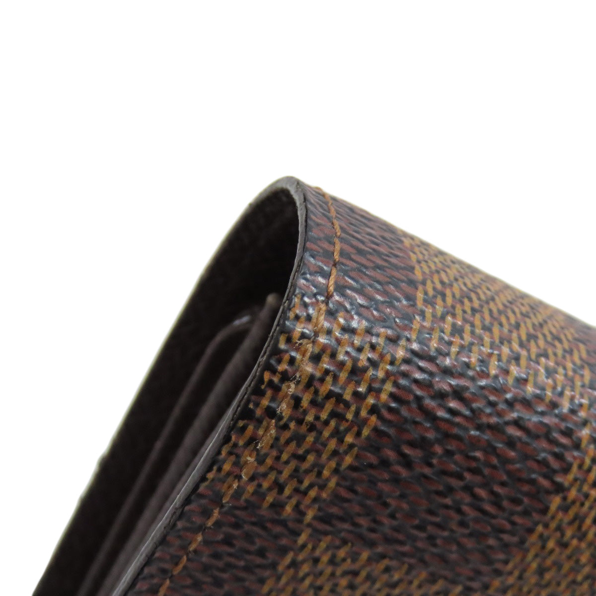 LOUIS VUITTON Bifold Wallet N63067 Damier canvas Brown Portefeuille Alexandra Women Used Authentic