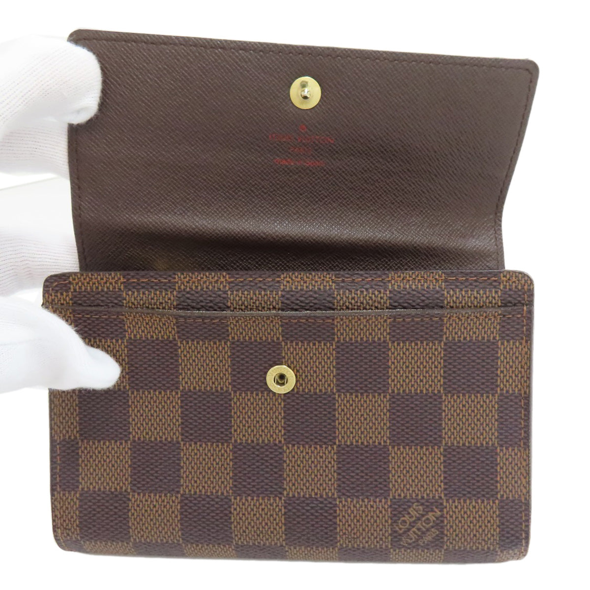 LOUIS VUITTON Bifold Wallet N63067 Damier canvas Brown Portefeuille Alexandra Women Used Authentic