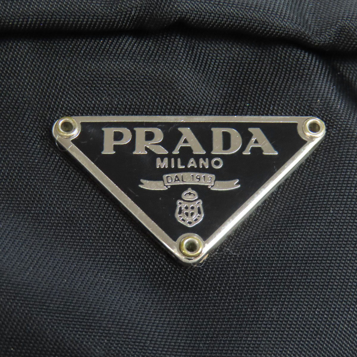 PRADA Accessory pouch Nylon black logoMetal Women Used Authentic