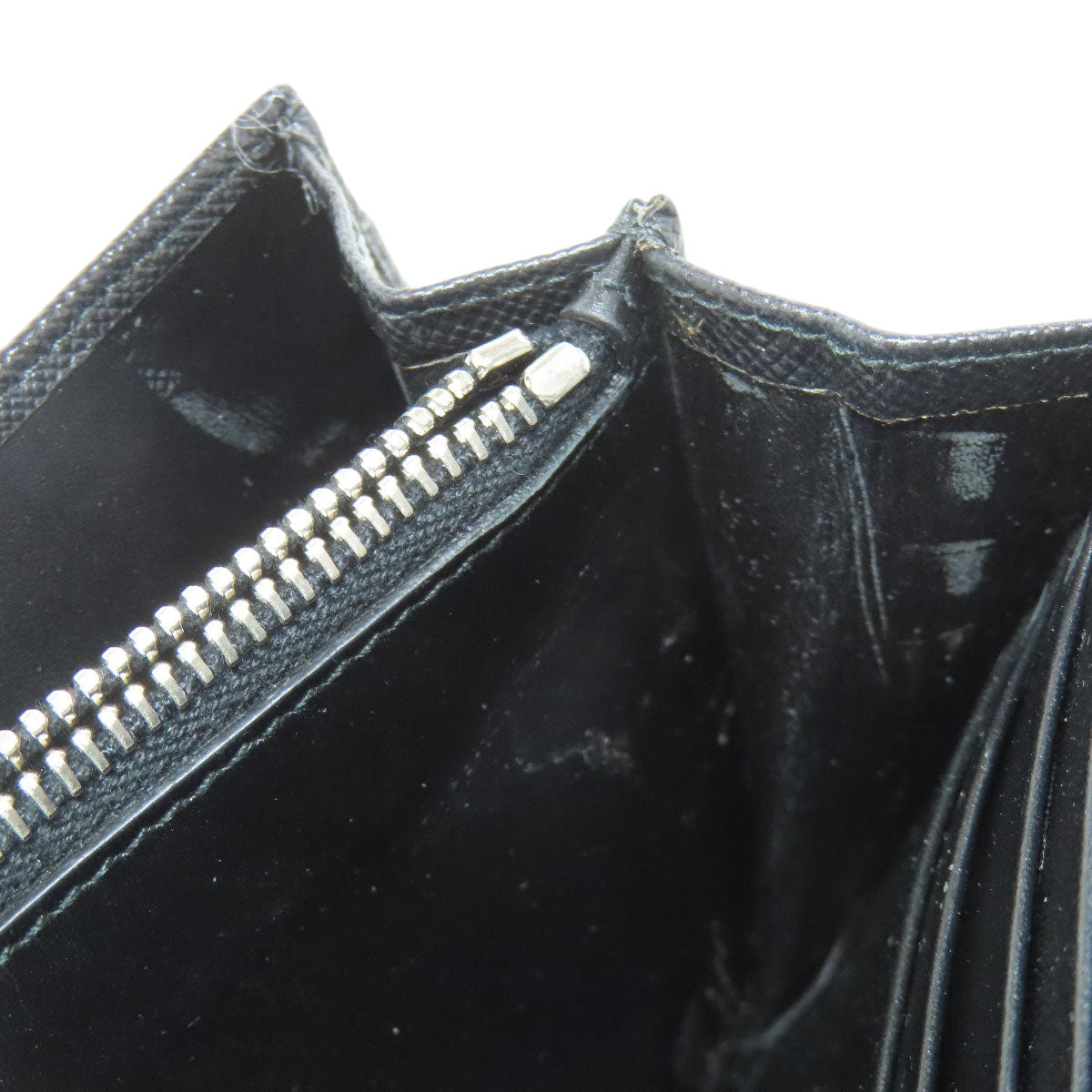 PRADA Long Wallet Purse 1M1037 Safiano black logo Women Used Authentic