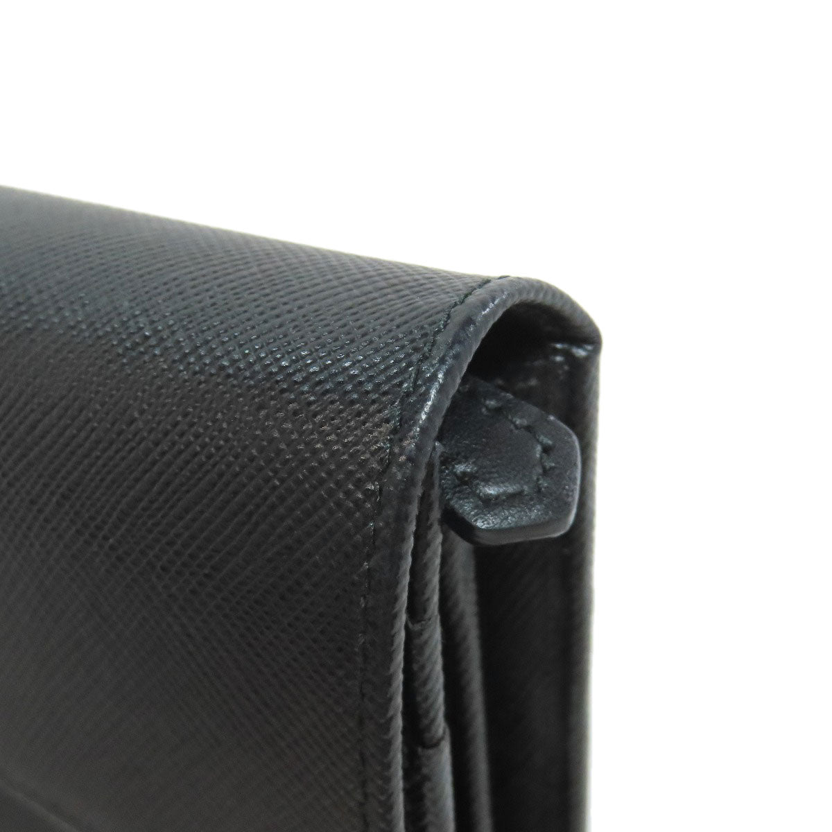 PRADA Long Wallet Purse 1M1037 Safiano black logo Women Used Authentic