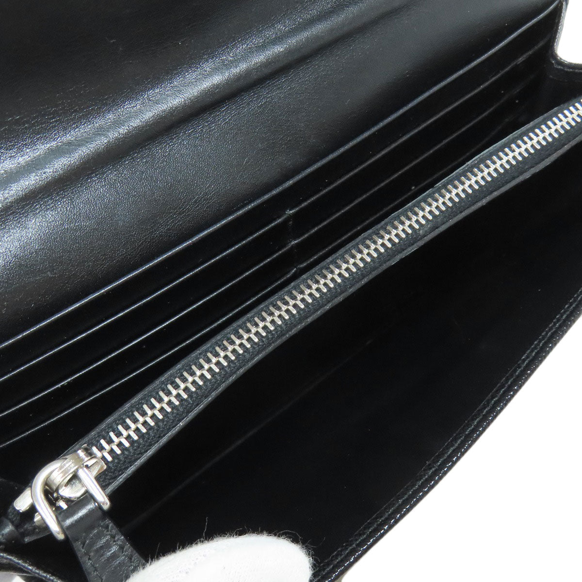 PRADA Long Wallet Purse 1M1037 Safiano black logo Women Used Authentic
