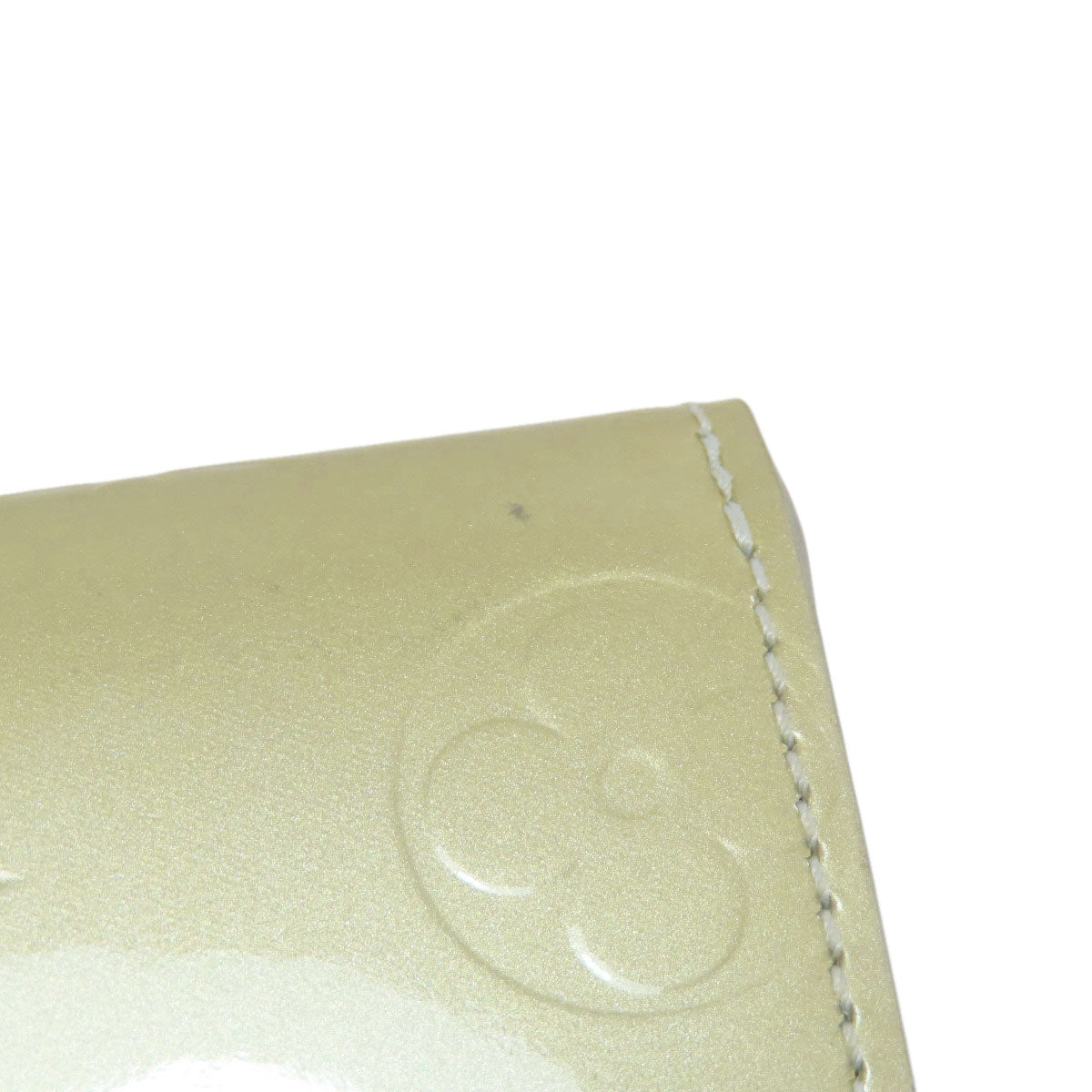LOUIS VUITTON Coin case M91161 Vernis white Ludlow Women Used Authentic