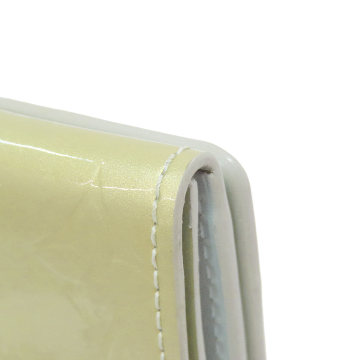 LOUIS VUITTON Coin case M91161 Vernis white Ludlow Women Used Authentic