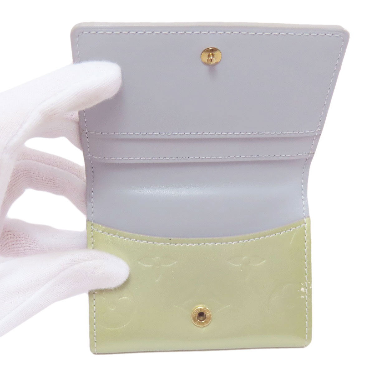 LOUIS VUITTON Coin case M91161 Vernis white Ludlow Women Used Authentic