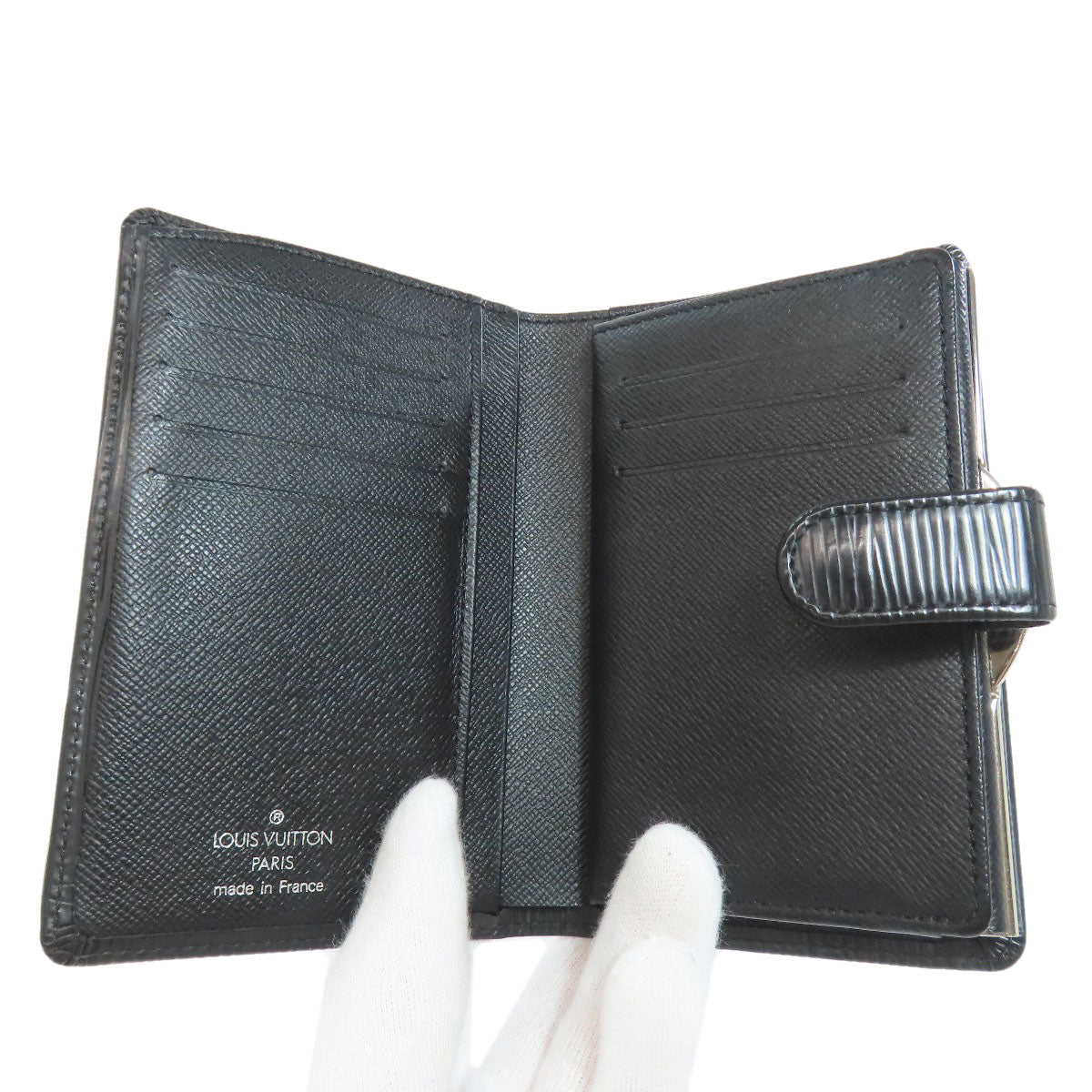 LOUIS VUITTON Bifold Wallet M63242 Epi black Portefeuille Vienova Women Used Authentic