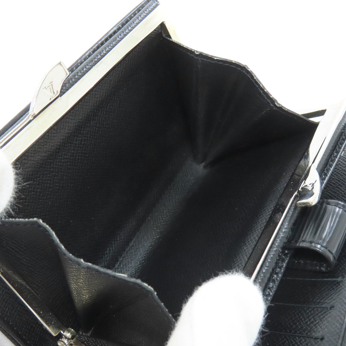 LOUIS VUITTON Bifold Wallet M63242 Epi black Portefeuille Vienova Women Used Authentic