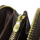 LOUIS VUITTON Long Wallet Purse N60015 Damier canvas Brown Zippy wallet old Women Used Authentic