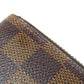 LOUIS VUITTON Long Wallet Purse N60015 Damier canvas Brown Zippy wallet old Women Used Authentic