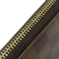LOUIS VUITTON Long Wallet Purse N60015 Damier canvas Brown Zippy wallet old Women Used Authentic