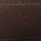 LOUIS VUITTON Long Wallet Purse N60015 Damier canvas Brown Zippy wallet old Women Used Authentic