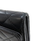 CHANEL Long Wallet Purse lambskin black Matelasse SilverMetal Women Used Authentic