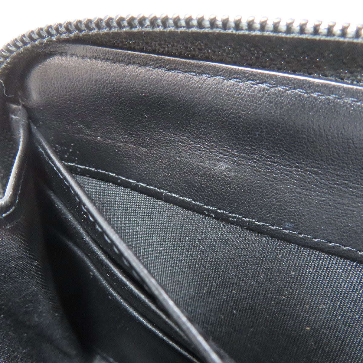 CHANEL Long Wallet Purse Calfskin black Boy chanel Women Used Authentic