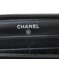 CHANEL Long Wallet Purse Calfskin black Boy chanel Women Used Authentic