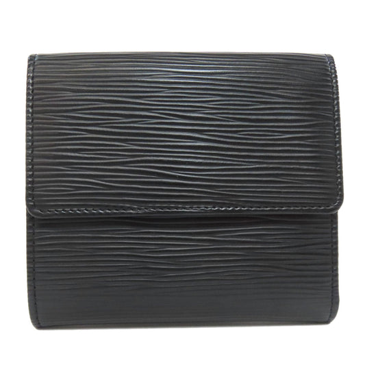 LOUIS VUITTON Bifold Wallet M63482 Epi black Porto Monnaie Vie Carte Credit Women Used Authentic