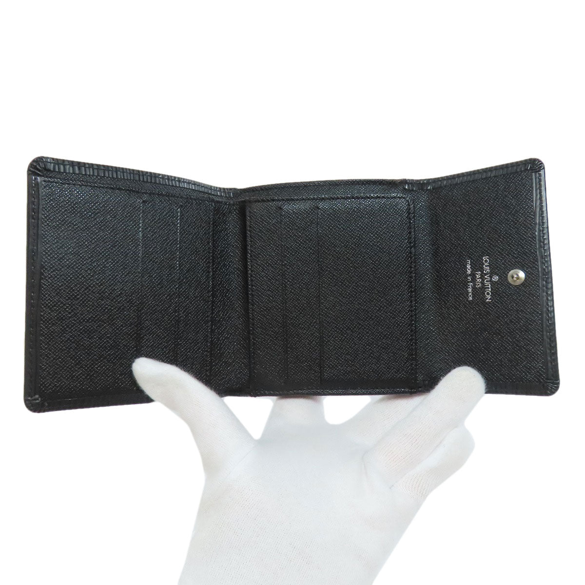 LOUIS VUITTON Bifold Wallet M63482 Epi black Porto Monnaie Vie Carte Credit Women Used Authentic